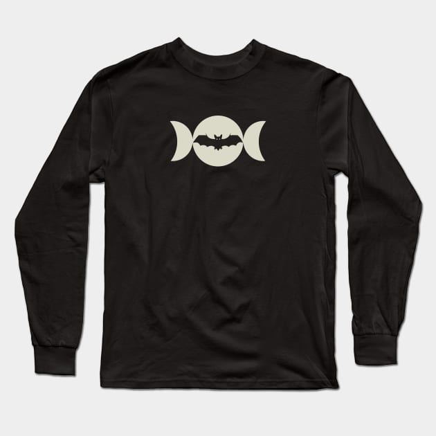 Triple Moon Bat Long Sleeve T-Shirt by Hackers